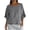 #0433-Gray, variant on Women's Linen Blouses 3/4 Sleeve Round Neck Ruffle Pleated Hem Solid Color Loose Fit Casual Summer Tops for Beach Vacation Street Dating