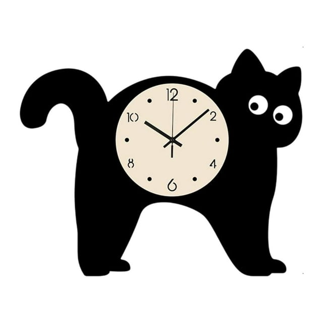 Reloj de pared de gato, reloj de pared acrílico, reloj de gato que no es , reloj decorativo para habitación para niños, oficina, salón de estar 30cmx24cm