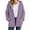 Light Purple, variant on Women's Jacket Fuzzy Fleece Zip Up Hoodie Solid Warm Zipper Drawstring With Pocket Winter Coat