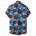 thumbnail image 5 of Short Sleeve Shirts for Men Valentine's Day Print Button Collared Blouses Loose Mens Tops, 5 of 6