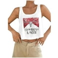 thumbnail image 1 of Gpoecd Débardeur d'Été pour Femme à Col Rond, Mode, Sans Manches, Imprimé, Confortable, camisole à Bretelles avec Soutien-Gorge Intégré, Rouge Melon D\'eau, S, 1 of 3