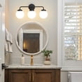 thumbnail image 2 of Vanity Light 3-Light Black Globe Mordern Bathroom Light Fixtures Over Mirror with White Globe Shade, 2 of 7