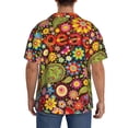 thumbnail image 5 of Easygdp Hippie Peace Love Men's Casual Short-sleeved Shirt with Pocket and Button Suitable for Beach Vacation Leisure - 3X-Large, 5 of 7