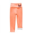 thumbnail image 5 of NAISIBABY Girls Fleece Lined Leggings, Christmas Bow Stretchy High Waisted Winter Thermal Tights Orange 2T, 5 of 5