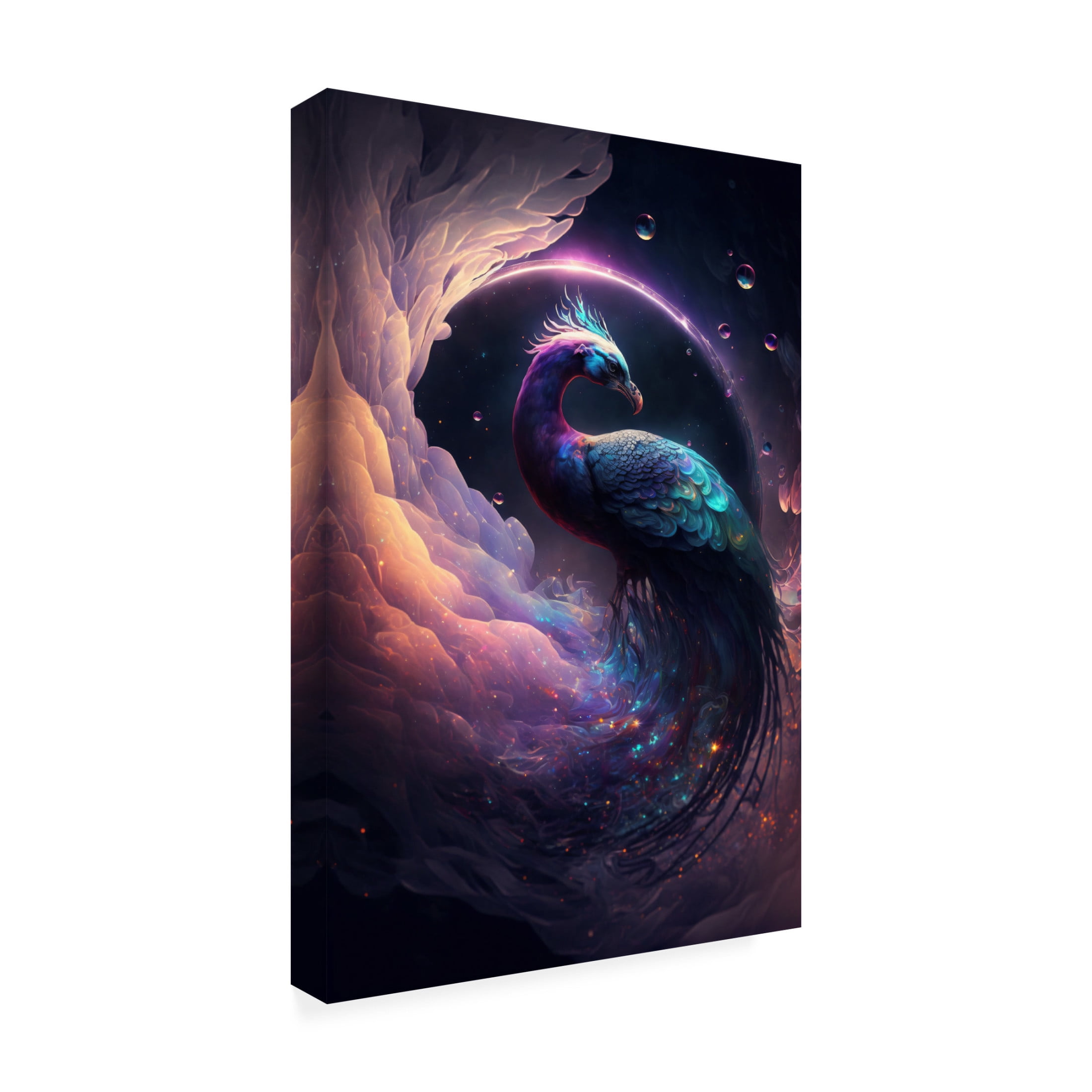 Canvas Wall Art - Ray Heere 'Proud Peacocks 23' Wall Art for Living Room, Bedroom, or Office Décor by Trademark Fine Art - 12 x 19 Inches