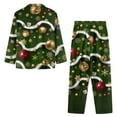 thumbnail image 4 of Renewold Loose Winter Pajama Women Xmas Ball Snowflake Button Nightwear Lounge Set Size 2XL 2PCS Stretchy Clothing Relaxed Sleepwear Christmas Birthday Gifts, 4 of 6