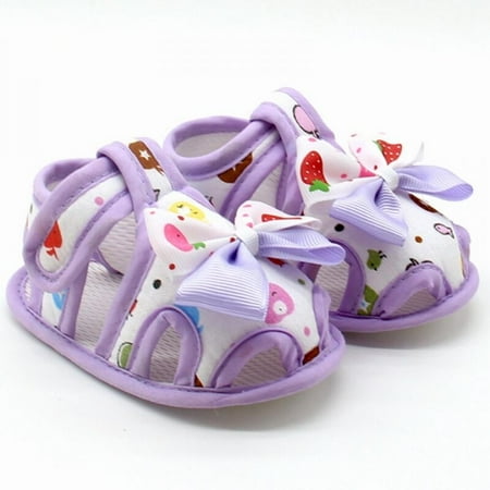 

SweetCandy Summer Newborn Baby Girls Cute First Walkers Bow-knot Printed Princess Style Breathable Shoes Prewalkers 0-18M