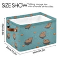 thumbnail image 4 of Yayeee 2 Pack Canvas Storage Basket with Handles for Shelves Fabric Bins Closet Organizer, Cartoon Capybaras, 4 of 8
