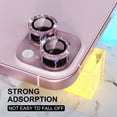 thumbnail image 2 of Dteck Compatible for iPhone 15 Pro Camera Lens Protector,Bling Glitter 9H Tempered Glass Camera Cover Screen Protector Metal Ring HD Clear Case Friendly,Rosegold, 2 of 5