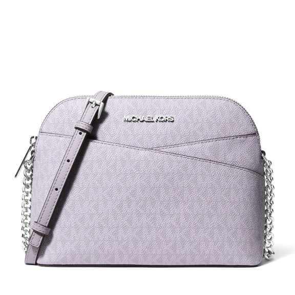 Michael Kors Outlet Women's Jet Set Travel Medium Logo Dome Crossbody Bag (Lilac) 35F1STVC6B-Lilac