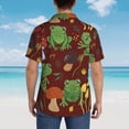 thumbnail image 6 of Daiia Frogs and Mushrooms Hawaiian Shirt for Men Gentle Cotton Regular Short Sleeve Casual-Medium, 6 of 9
