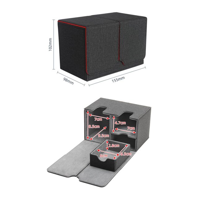 pitrice 160 Card Deck Storage Box MTG Card Organizer Storage Collectible Portable Premium Cards Container for Children Gathering Card Toy MTG TCG Black red