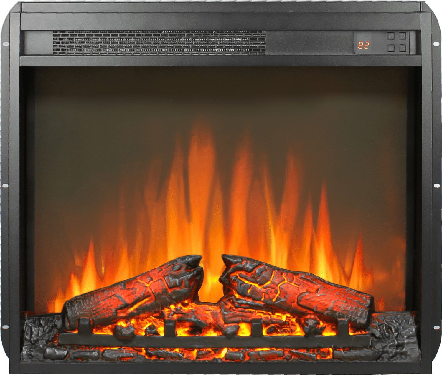 Lisonu 44" Nordic White Electric Fireplace Mantel with Realistic 3D Flame, Faux Stone Texture Surround & Remote Control for Cozy Living Room Decor