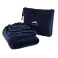 thumbnail image 1 of Manta de viaje suave y larga Bluehills Premium con almohada para vuelos en avión azul marino, 1 of 3