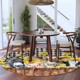 thumbnail image 4 of Round Area Rugs Collection 5 Ft, Farmhouse Pig Cow Wooden Non-Slip Residential Carpet, Black White Buffalo Plaid Indoor Crawling Mats Runner Rugs for Living Room/Dining Room/Bedroom, 4 of 9