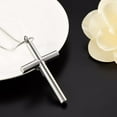 thumbnail image 3 of Cross Necklace for Ashes - Stainless Steel Keepsake Cremation Jewelry - Religious Cross Memorial Urn Necklace for Pet Human Ashes Pendant, 3 of 6