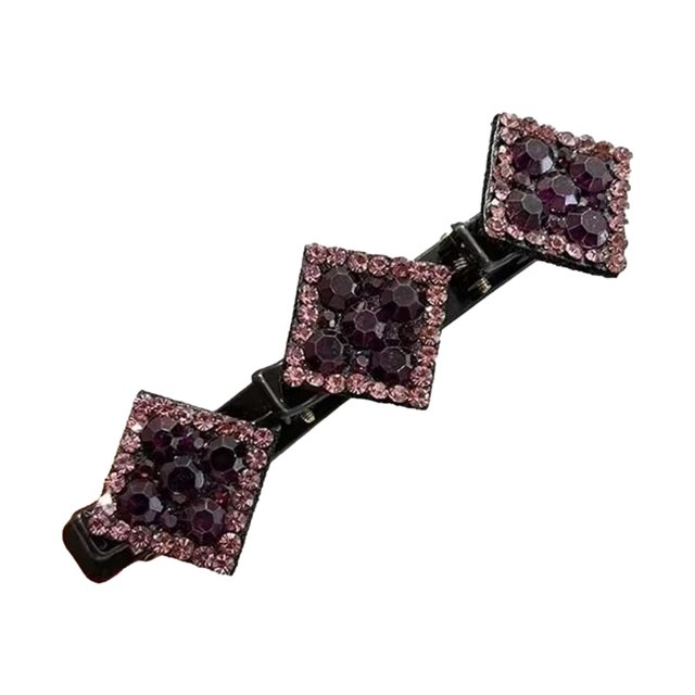 TQEHS Pinzas para el cabello trenzadas con piedras de cristal brillantes, diamantes de imitación de satén, nuevo T8 A0E3