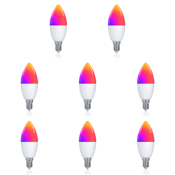 Bombilla LED Smart WiFi E14 16 millones de colores RGB 6W 470LM para Alexa Google Home