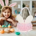 thumbnail image 5 of Tutu Easter Basket, Pink Shining Tulle with Fluffy Bunny Ears, Easter Theme Party Favors Stuffers Gifts for Girls, Easter Egg Hanting Decorations Party Supplies, 5 of 6