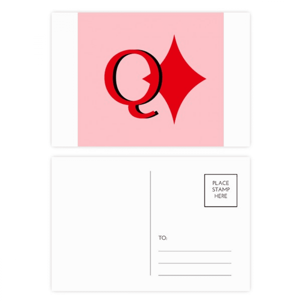 wealth queen q poker postcard set birthday mailing thanks greeting card