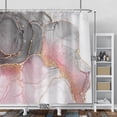 thumbnail image 2 of Baocicoo Gold Pink Grey Marble Shower Curtain for Bathroom Modern Luxury Bohemia Shower Curtain for Girls Dormitory Hostel Bathtub Decor Waterproof Fabric Shower Curtain with Hooks 72x72 Inches, 2 of 6