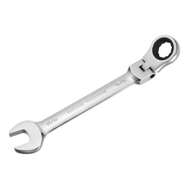 15/16" Flex-Head Ratcheting Combination Wrench SAE 72 Teeth 12 Point Ratchet Box Ended Spanner Tools, Cr-V