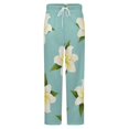 thumbnail image 5 of Lily Floral Pattern Winter Female Pants Flannel High Waist Women Pants Lady Warm Straight Leg Plush Trousers, 5 of 7