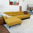 thumbnail image 3 of Narvik Dark Yellow Fabric Linen Left-Facing Living Room Corner Sectional Sofa, 3 of 7