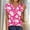 A120 Hot Pink, variant on Blouse for Women Elegant Floral Blossom Print Notch V Neck Short Sleeve Relaxed Fit Summer Casual Romantic Botanical Graphic Top