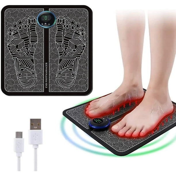 Masajeador de pies electrico Ems para circulacion masajeador de reflexologia de pies masajeador de circulacion de pies 6 modos 9 intensidades