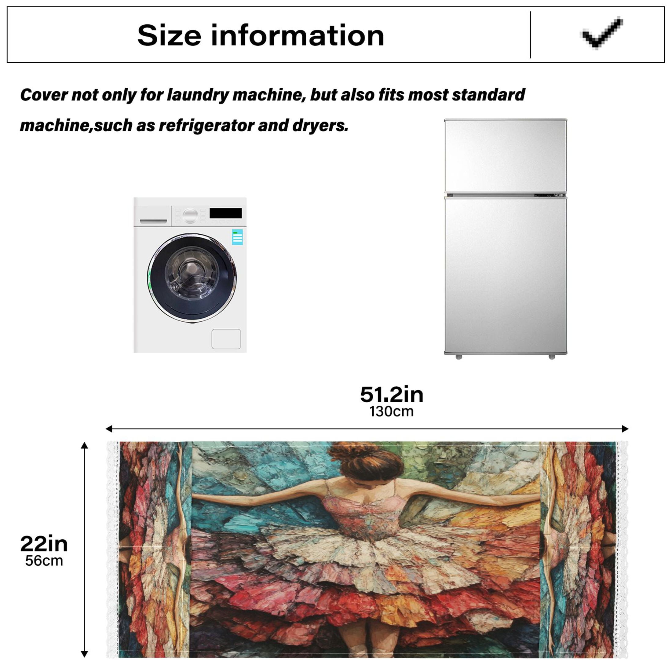 The Elegant BalletWasher and Dryer Covers Dust-Proof and Oil Resistant Fridge Cover with 4 Storage Pockets Washing Machine Top Cover for Laundry Kitchen Home 51.2 x 22 In