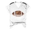 thumbnail image 4 of Women's Fashion Rugby Print V Neck Short Sleeve Printed T Shirt Top, 4 of 4