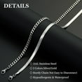 thumbnail image 3 of Layered Chain Necklaces for Men Women, 2Pcs Stainless Steel Cuban Link/Rope/Herringbone Chains Jewelry Gifts, 16 "/18 ", 18 "/20 ", 20 "/22 ", 3 of 6