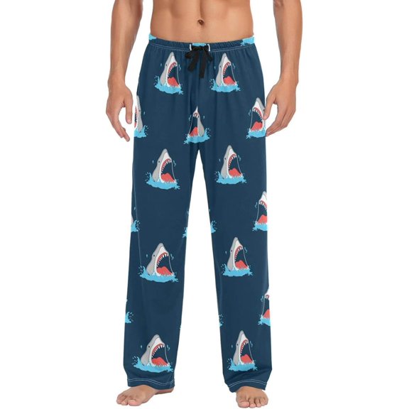GZHJMY Shark Pajama Pants for Men, Lounge Pants Lightweight Men Pajama Bottoms with Drawstring Pockets, Christmas New Year Birthday Gifts, Medium