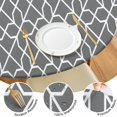 thumbnail image 4 of Gray Geometric Quatrefoil Pattern Round Fitted Tablecloth with Elastic Edge,Dining Table Cover Waterproof,Outdoor Round Tablecloth for Camping,Dining,Indoor and Outdoor, 4 of 7