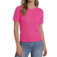 thumbnail image 3 of Sundazz Womens Short Sleeve Tops Lightweight Cable Knit Summer Sweater Dressy Casual Shirts, XS-XL, 3 of 7