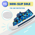 thumbnail image 4 of FUNCOO PLUS Toddler Kids Light Up Sneakers Boys Canvas Shoes, Ocean Shark, Size 1, 4 of 6