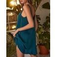 thumbnail image 3 of EKOUAER Women's 2 Pack Satin Silk Tank Sleepwear V Neck Sleepshirts Soft Sleeveless Chemise Nightdress, 3 of 6