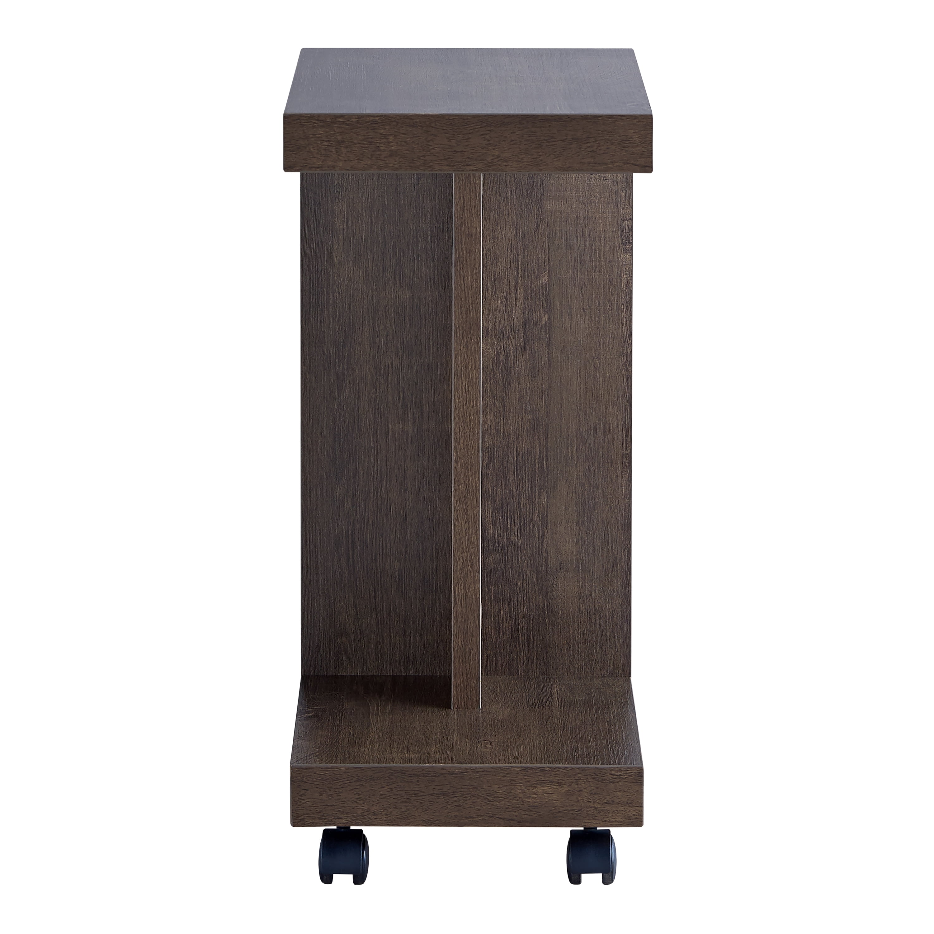 Furniture of America Halon End Table with Casters, Walnut Oak