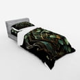 thumbnail image 2 of Ambesonne Eucalyptus Leaves Bedding Set 3 Pcs, Art Deco Botany, Twin, Black Laurel Green Amber, 2 of 2