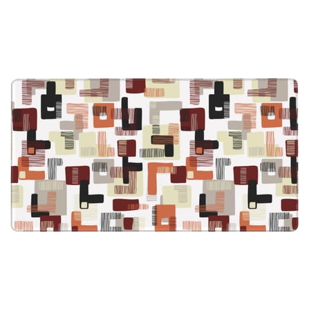 ZICANCN Gaming Mouse Pad, Abstract Retro Geometric Line Large Mouse Mat Desk Pad, Keyboard Mouse Mat, 15.8x29.5 inch