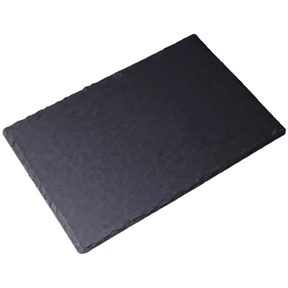 15.7 in x 9.8 in (40 cm x 25 cm) Black Natural Slate Cutting Board for Kitchen, Decorative and Functional, Flat Polished Surface, Anti-Slip Design, Easy to Clean, Ideal for Food Prep and Serving