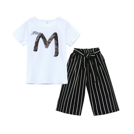 

KI-8jcuD Girl Toddler Clothes Kids Sequin Stripe Outfits Set T-Shirt Girls Tops Letter Sleeve Teen Short Pants Girls Outfits&Set Cute Fashion Outfits Clothes For Babies Girl New Baby Checklist Come