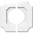 thumbnail image 1 of Ekena Millwork CMP12LE2-06000 12 Pouces OD x 6 Pouces ID Carré Locke Architectural Grade Médaillon de Plafond Contemporain PVC - 2 Pièces, 1 of 4