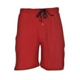 thumbnail image 4 of Hanes Men's 2-Pack Cotton Lounge Drawstring Knit Shorts with Waistband & Pockets, Red/Grey Heather, Large, 4 of 5