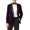 Purple, variant on Men’s Soft Velvet Dinner Jacket Retro Tailored Fit Party Tuxedo Blazer Black Satin Shawl Lapels