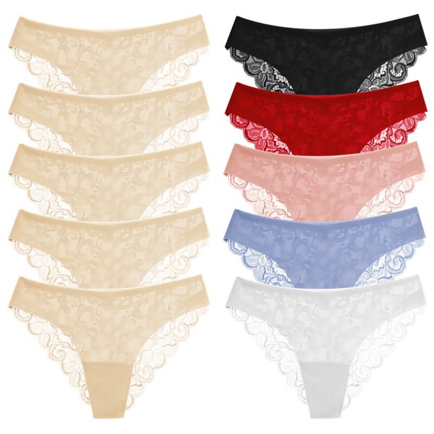 TrowBridge-Conjunto de bragas de 10 piezas para mujer, ropa interior femenina de encaje dulce, lencería Sexy ahuecada, calzoncillos de satén de seda suave, calzoncillos acogedores
