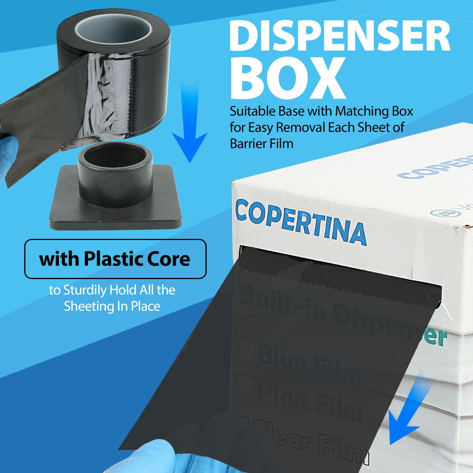 Dental Barrier Film Roll, 4 x 6 in, 2400 Sheets – Black