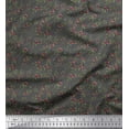 thumbnail image 1 of Soimoi Gray Georgette Viscose Fabric Rose Floral Decor Fabric Printed Yard 44 Inch Wide, 1 of 3