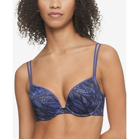 Calvin Klein Womens Liquid Touch Underwire Push Up Plunge Bra;36 C